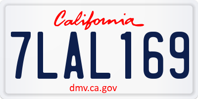 CA license plate 7LAL169