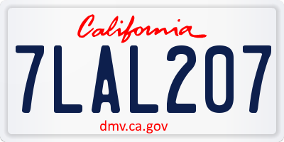 CA license plate 7LAL207