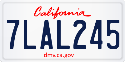 CA license plate 7LAL245
