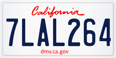 CA license plate 7LAL264