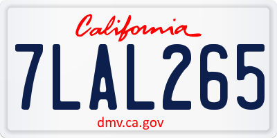 CA license plate 7LAL265