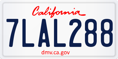 CA license plate 7LAL288
