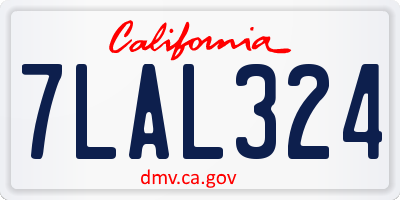CA license plate 7LAL324