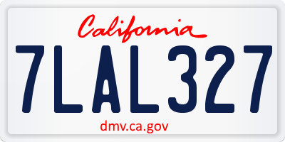 CA license plate 7LAL327