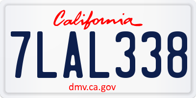 CA license plate 7LAL338