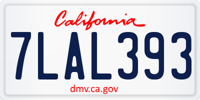 CA license plate 7LAL393