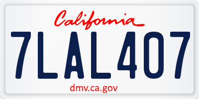 CA license plate 7LAL407