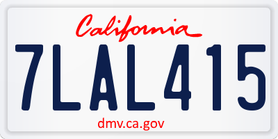 CA license plate 7LAL415