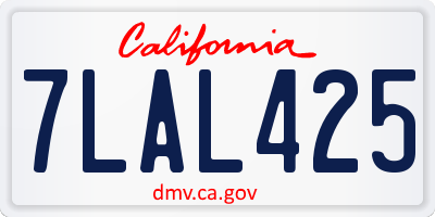 CA license plate 7LAL425