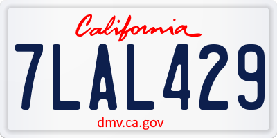 CA license plate 7LAL429