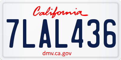 CA license plate 7LAL436