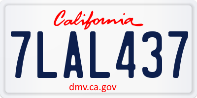 CA license plate 7LAL437