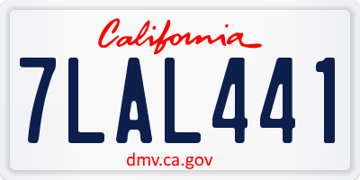 CA license plate 7LAL441