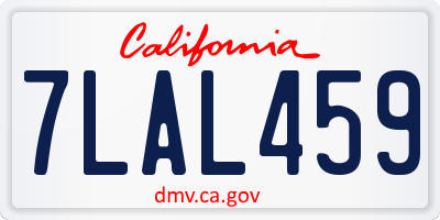CA license plate 7LAL459