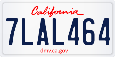 CA license plate 7LAL464