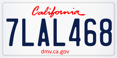 CA license plate 7LAL468