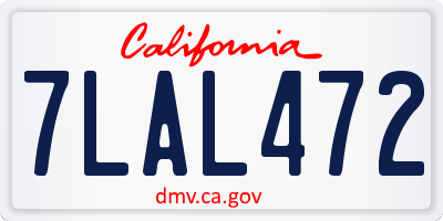 CA license plate 7LAL472
