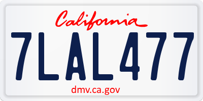 CA license plate 7LAL477
