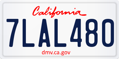 CA license plate 7LAL480