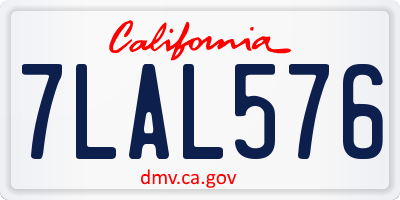 CA license plate 7LAL576
