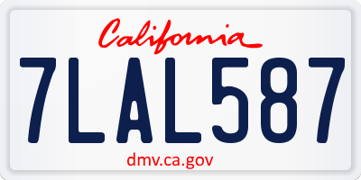 CA license plate 7LAL587