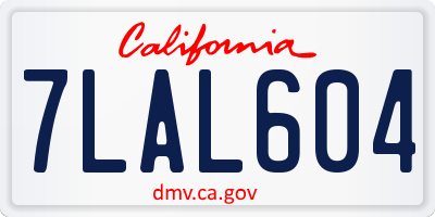 CA license plate 7LAL604