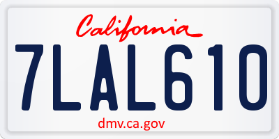 CA license plate 7LAL610
