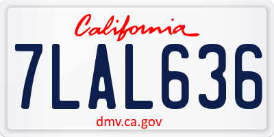 CA license plate 7LAL636