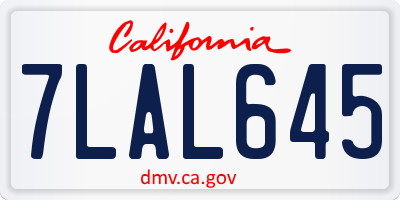 CA license plate 7LAL645