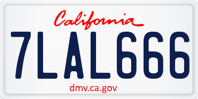 CA license plate 7LAL666