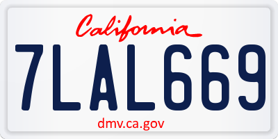 CA license plate 7LAL669