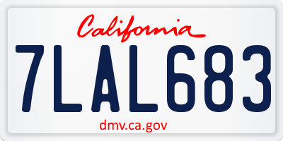 CA license plate 7LAL683