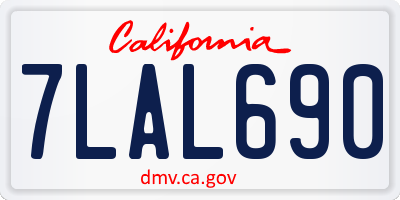 CA license plate 7LAL690