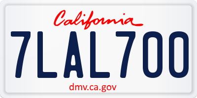 CA license plate 7LAL700