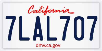 CA license plate 7LAL707