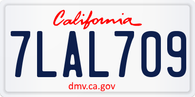 CA license plate 7LAL709