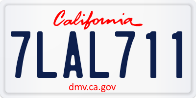 CA license plate 7LAL711