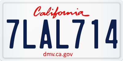 CA license plate 7LAL714