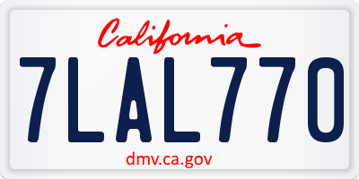 CA license plate 7LAL770