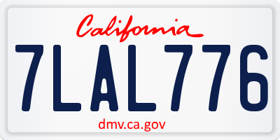 CA license plate 7LAL776