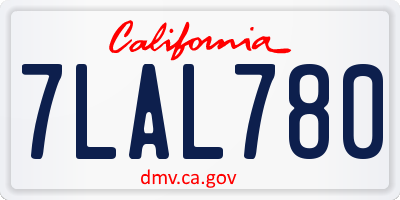 CA license plate 7LAL780