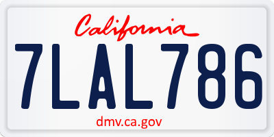 CA license plate 7LAL786
