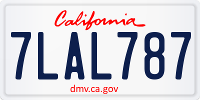 CA license plate 7LAL787