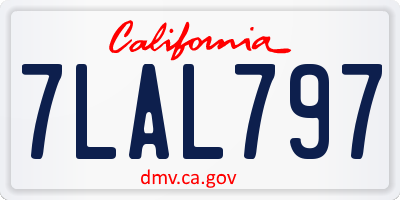 CA license plate 7LAL797