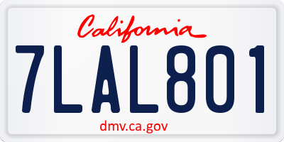 CA license plate 7LAL801