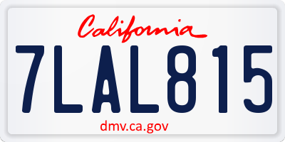 CA license plate 7LAL815