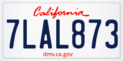 CA license plate 7LAL873