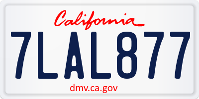 CA license plate 7LAL877