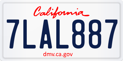CA license plate 7LAL887