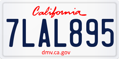 CA license plate 7LAL895